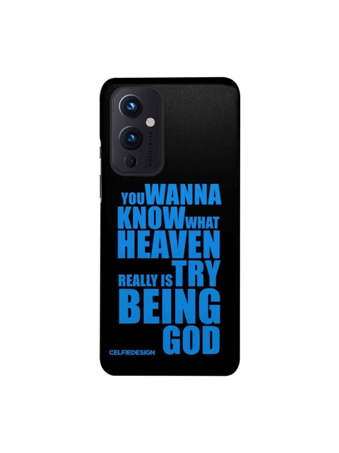 

CelfieDesign Black & Blue Try Being God OnePlus 9 Slim Back Case