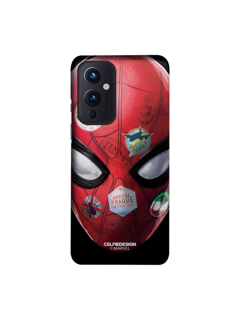 

CelfieDesign Red & Black Spidey Travel Stamps Printed OnePlus 9 Slim Back Case