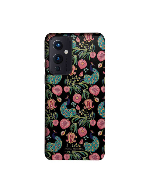 

CelfieDesign Black & Pink Payal Singhal Anaar and Mor OnePlus 9 Slim Back Case