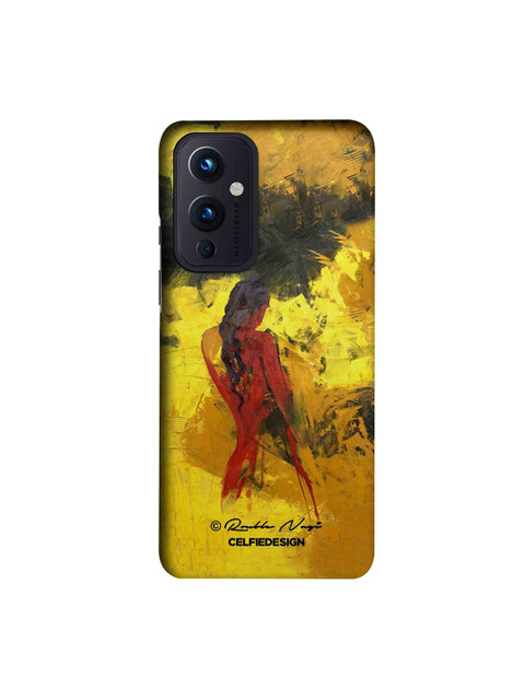 

CelfieDesign Yellow & Brown Lady In Red Printed OnePlus 9 Slim Back Case