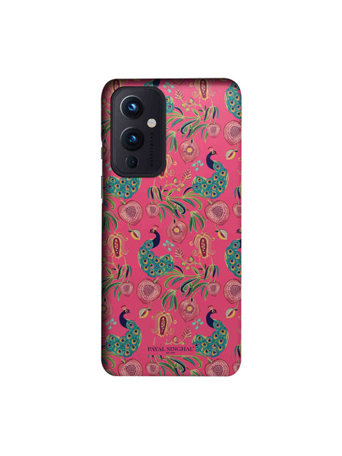 

CelfieDesign Pink & Blue Payal Singhal Anaar And Mor Printed OnePlus 9 Slim Back Case