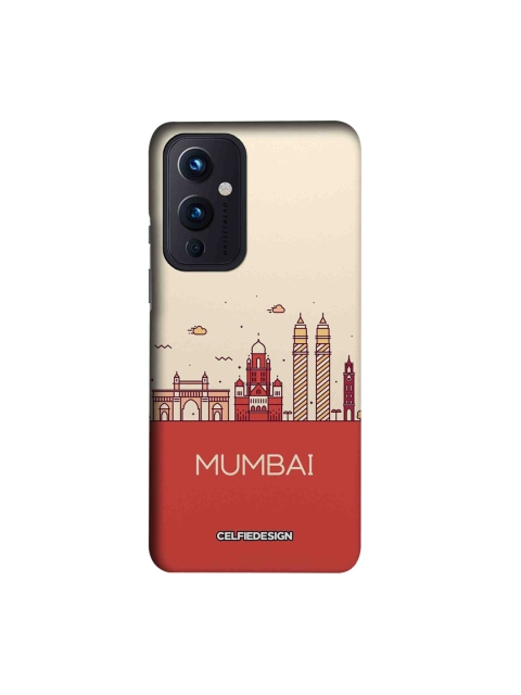 

CelfieDesign Beige & Red Mumbai Skyline Printed OnePlus 9 Slim Back Case