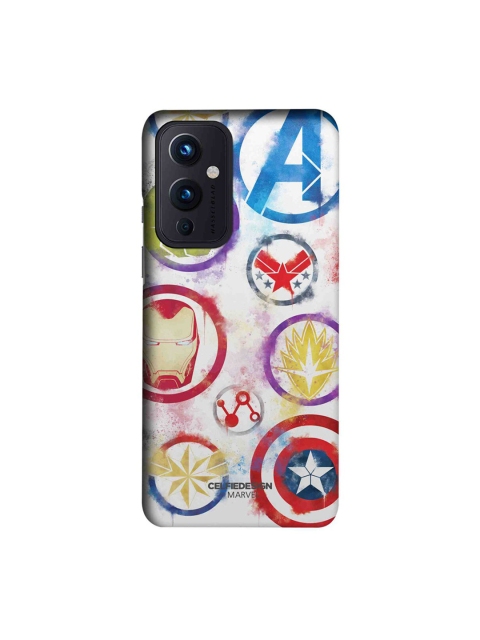 

CelfieDesign White & Blue Avengers Icons Graffiti Printed OnePlus 9 Slim Back Case