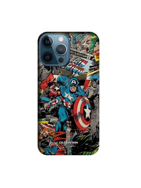 

CelfieDesign Multi-Coloured Comic Captain America Printed iPhone 12 Pro Max Slim Back Case