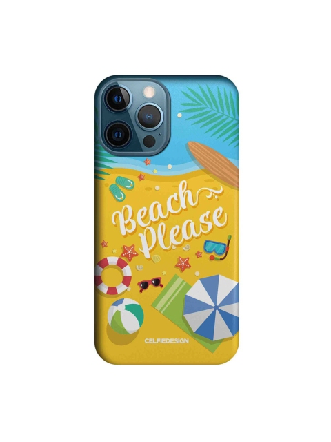 

CelfieDesign Yellow & Blue Beach Please iPhone 12 Pro Max Slim Back Case