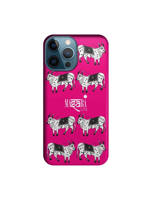 

CelfieDesign Pink & White Masaba Cow Print iPhone 12 Pro Max Slim Back Case