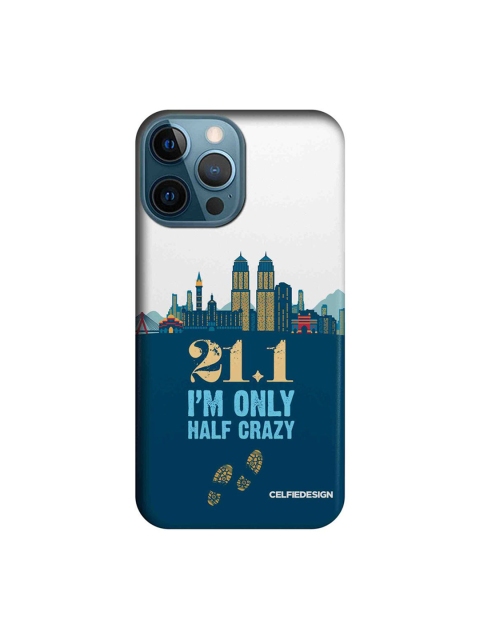 

CelfieDesign White & Blue Half Crazy iPhone 12 Pro Max Slim Back Case