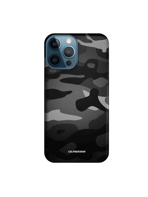 

CelfieDesign Black & Grey Camo Gunmetal iPhone 12 Pro Max Slim Back Case