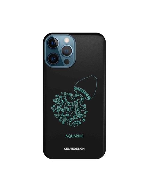 

CelfieDesign Black & Blue Aquarius iPhone 12 Pro Max Slim Back Case