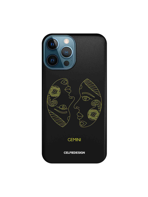 

CelfieDesign Black & Yellow Gemini iPhone 12 Pro Max Slim Back Case
