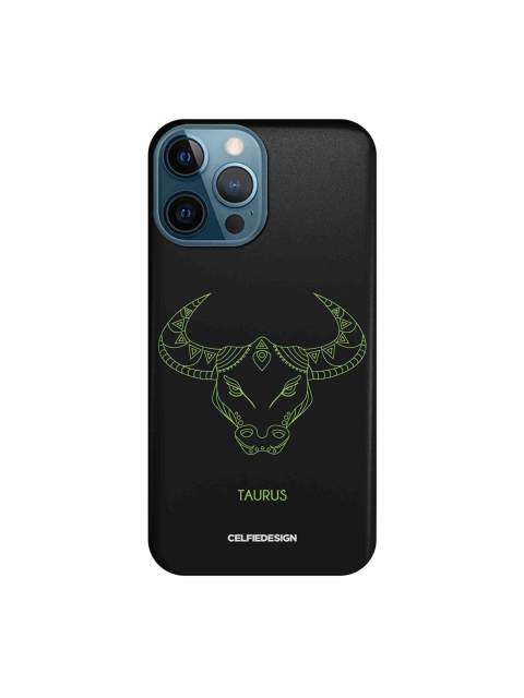 

CelfieDesign Black & Green Taurus iPhone 12 Pro Max Back Case