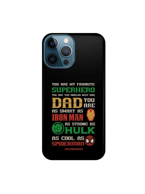 

CelfieDesign Black Superhero Dad Printed iPhone 12 Pro Max Slim Back Case