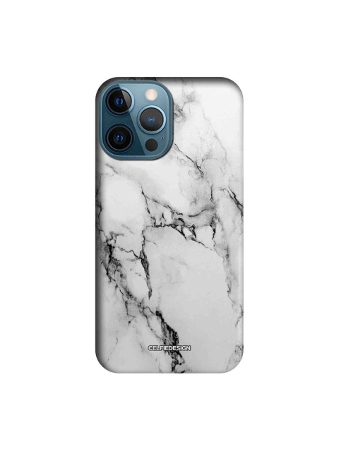 

CelfieDesign White & Black Marble Luna iPhone 12 Pro Max Slim Back Case