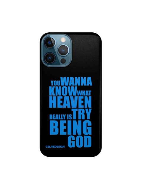 

CelfieDesign Black & Blue Try Being God iPhone 12 Pro Max Back Case