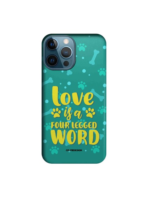 

CelfieDesign Green Love Is A Four-Legged Word Printed iPhone 12 Pro Max Slim Back Case