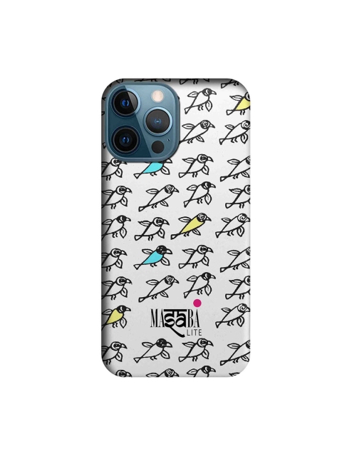 

CelfieDesign White Masaba Bird Print iPhone 12 Pro Max Slim Back Case