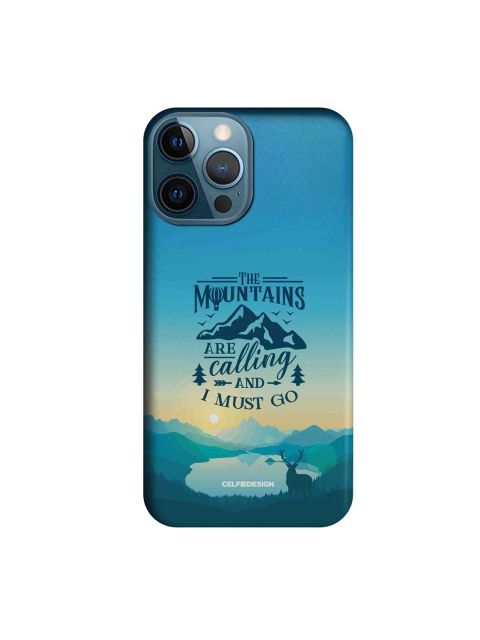 

CelfieDesign Blue & Black The Mountains Are Calling Plastic iPhone 12 Pro Max Slim Back Case