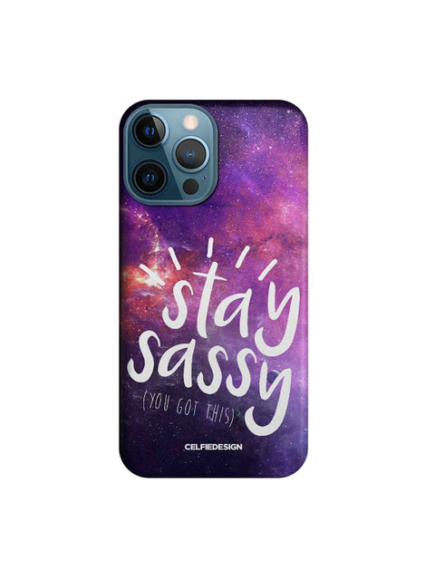 

CelfieDesign Purple & White Stay Sassy iPhone 12 Pro Max Back Case