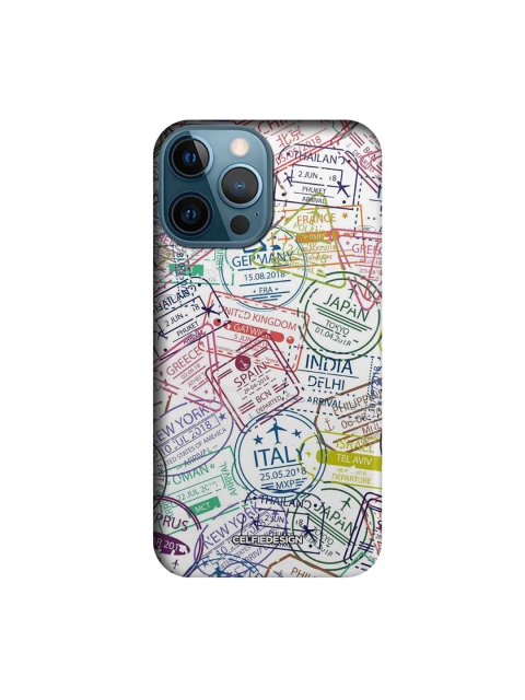 

CelfieDesign White & Blue Immigration Stamps Classic iPhone 12 Pro Max Slim Back Case