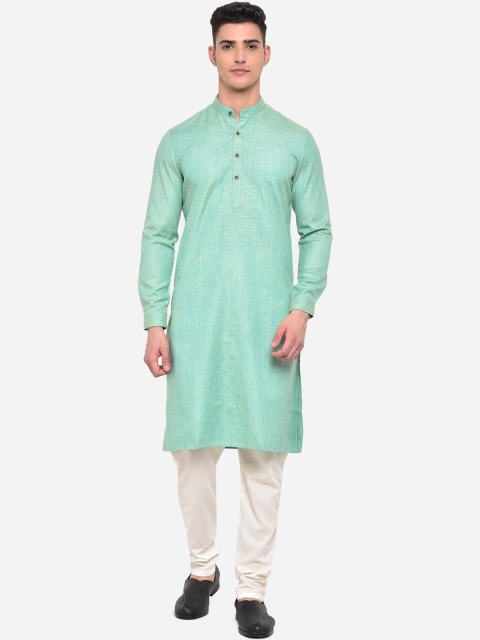 

JADE BLUE Men Green Solid Regular Fit Kurta