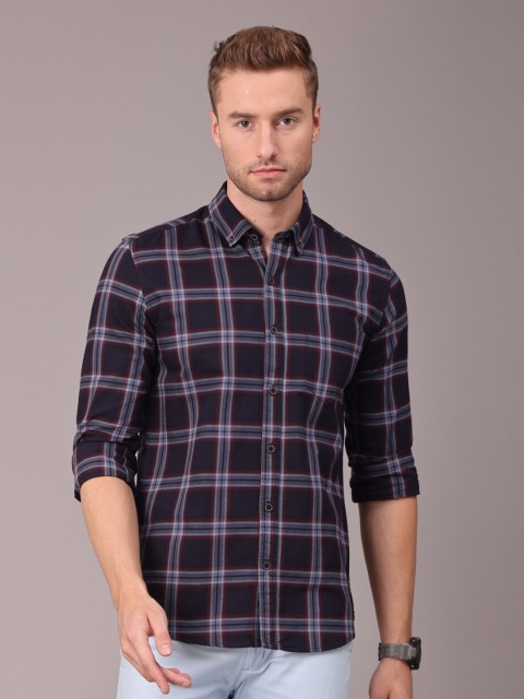 

FOGA Men Black Original Slim Fit Oxford Cotton Water Resistant Dust Repellent Casual Shirt