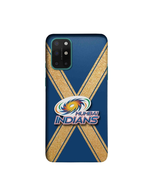 

CelfieDesign Blue & Gold-Toned Mumbai Indians Crest OnePlus 8T Slim Back Case