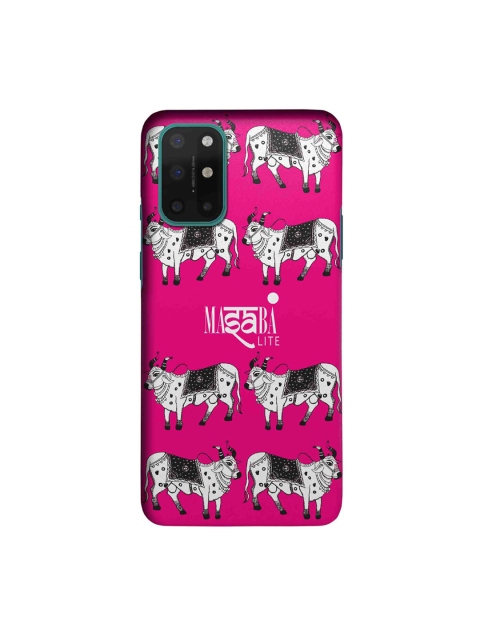 

CelfieDesign Pink & White Masaba Cow Print OnePlus 8T Slim Back Case