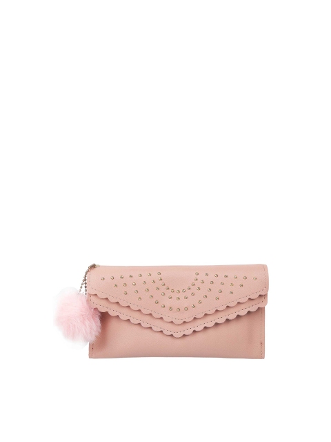 

WALKWAY Peach-Coloured & Gold-Toned Embellished Envelope Clutch