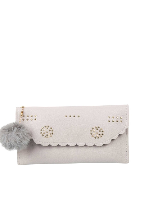 

WALKWAY by Metro Grey & Gold-Toned Embellished Envelope Clutch
