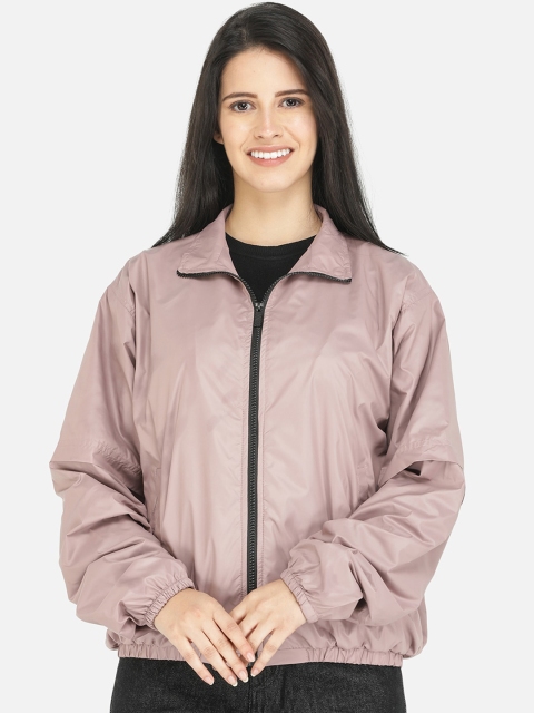 

DECHEN Women Pink Windcheater Crop Tailored Jacket