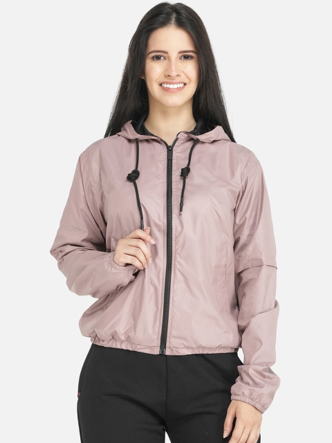 

DECHEN Women Pink Windcheater Bomber Jacket