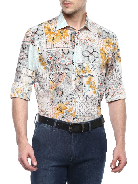 

ETRO Men White Classic Ethnic Printed Formal Shirt
