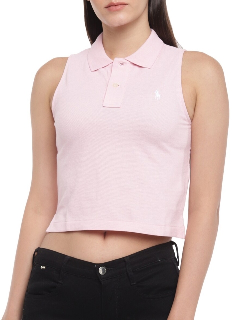 

Polo Ralph Lauren Pink Shirt Style Crop Top