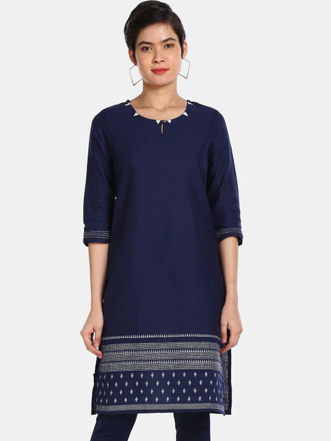 

Karigari Women Blue Mirror Work Kurta