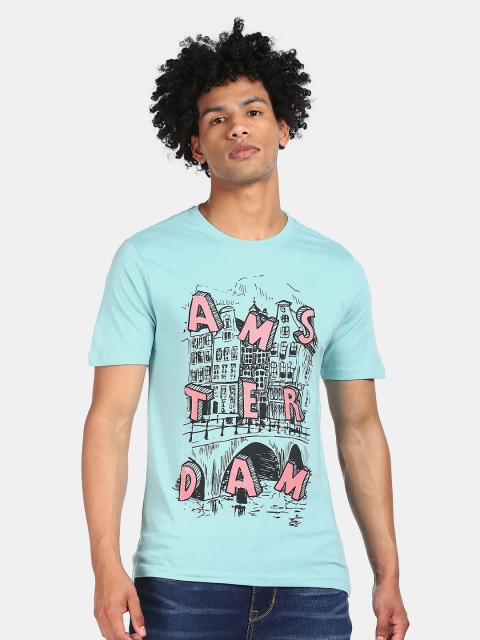 

Colt Men Blue Abstract Printed T-shirt