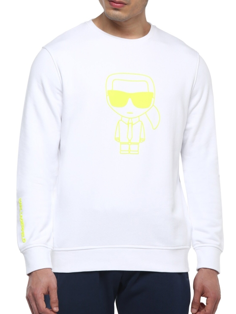 

LAGERFELD Men White Printed Sweatshirt