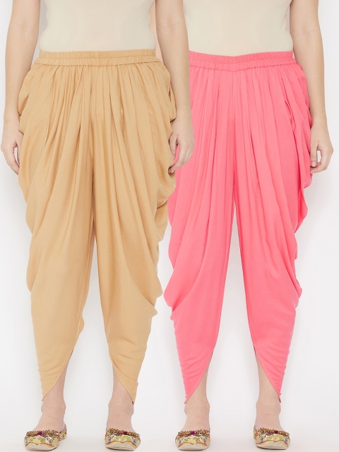 

TULIP 21 Women Pack Of 2 Solid Dhoti Pants, Beige