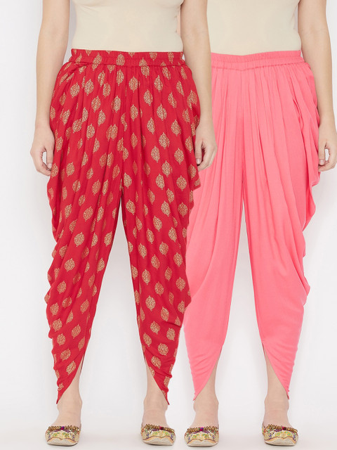 

TULIP 21 Women Pack Of 2 Dhoti Pants, Red