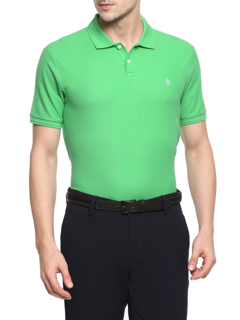 

Original Penguin Men Green Polo Collar Slim Fit T-shirt