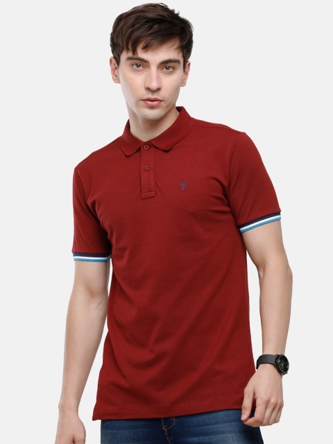 

Classic Polo Men Maroon Polo Collar Slim Fit T-shirt