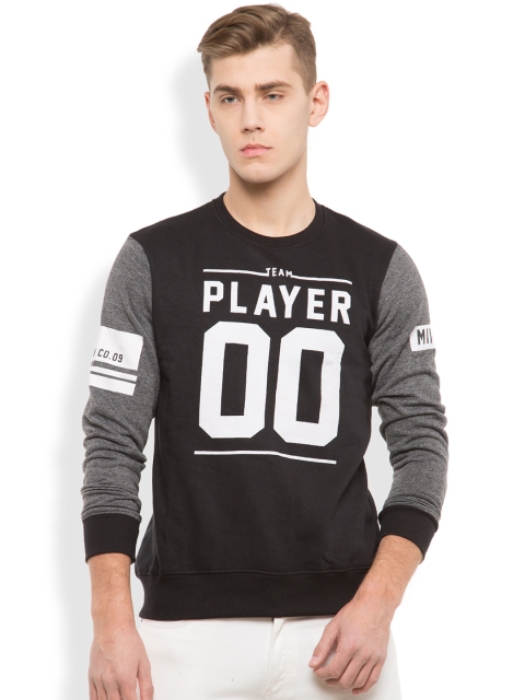 

LOCOMOTIVE Grey & Black Printed Sweatshirt