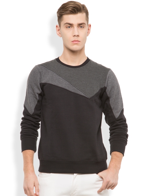 

LOCOMOTIVE Grey & Black Colourblocked Sweatshirt