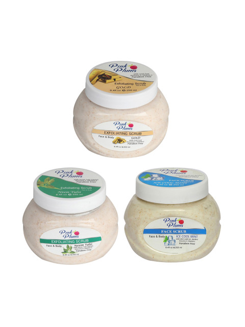

Pink Plums Gold - Ice Cool Mint - Neem Tulsi Face & Body Exfoliating Scrubs 750 ml, Off white