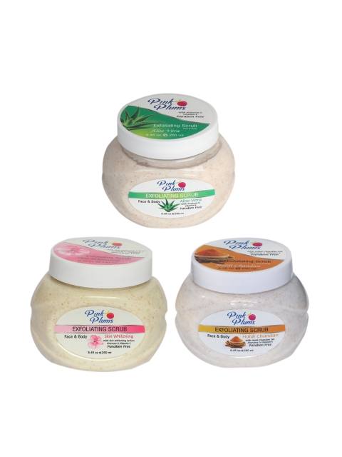 

Pink Plums Aloevera Haldi & Chandan Skin whitening Face & Body Exfoliating Scrub 750 ml, Beige