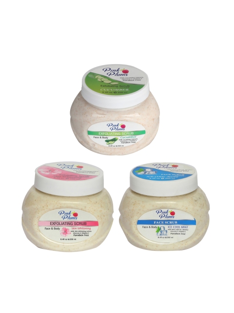 

Pink Plums Cucumber Ice Cool Mint Skin Whitening Face & Body Exfoliating Scrubs 750 ml, Off white