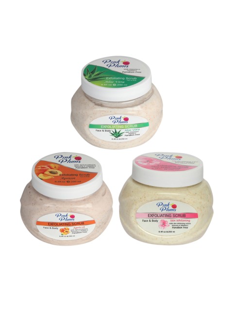 

Pink Plums Aloevera - Apricot - Skin Whitening Face & Body Exfoliating Scrubs 750 ml, Off white