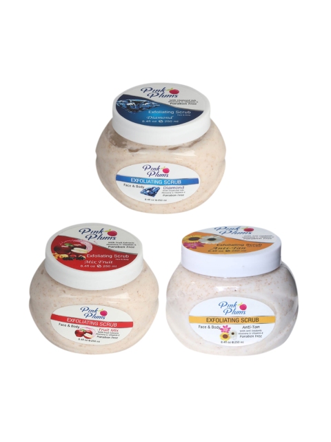 

Pink Plums Diamond-Fruit Mix-Anti Tan Face & Body Exfoliating Scrubs 750 ml, Multi