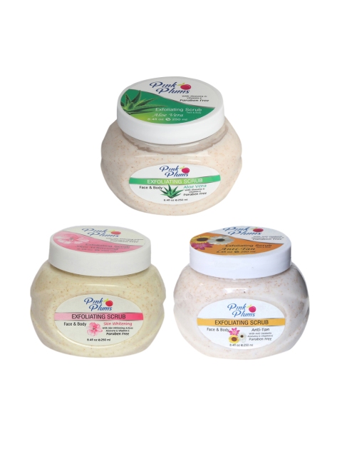 

Pink Plums Aloevera-Skin Whitening & Anti-Tan Face & Body Exfoliating Scrubs 750 ml, Multi