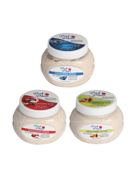 

Pink Plums Diamond-Fruit Mix-Papaya Face & Body Exfoliating Scrubs 750 ml, Multi