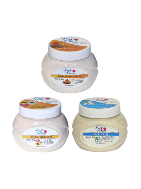 

Pink Plums Haldi Chandan-Ice Cool Mint-Anti Tan Face & Body Exfoliating Scrubs 750 ml, Beige